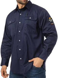 7 oz FR ARC 2-Rated Fire-Resistant Welding Shirts for Men and Women, Long-Sleeve FRC Safety Workwear