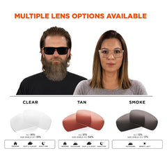 Ergodyne Skullerz SIXTEN Safety Glasses with Side Shields – Anti-Fog & Anti-Scratch Lenses, ANSI Z87.1 Certified, Includes Protective Microfiber Bag