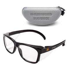 Kleenguard™ V30 Maverick™ Safety Glasses (56567) - Clear Anti-Fog Lenses with KleenVision™ Coating, Sleek Black Frame, Carrying Case Included, Unisex Eyewear