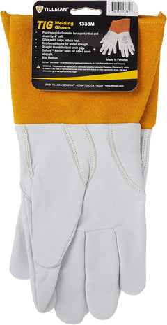 Tillman 1338M Goatskin TIG Welding Gloves - White, Medium