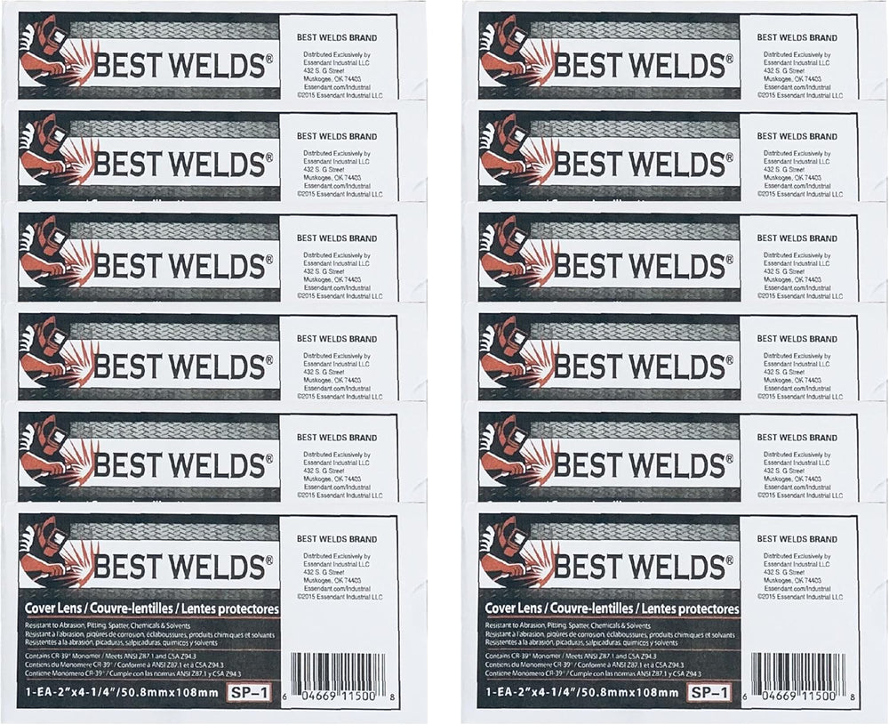 Best Welds Cover Lens for Welding Hoods – 2" X 4 1/4" Premium Quality Clear Plastic Cover Lenses