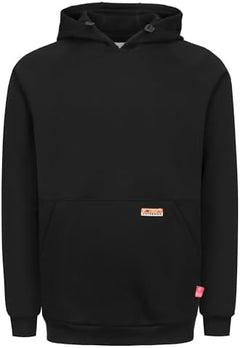 Men's FR Hoodies - 12oz Pullover Fleece Work Sweatshirt, CAT2 Flame-Resistant, Heavyweight, Relaxed Fit, NFPA 2112 Certified, Water & Oil Repellent, 100% Cotton, Shrink Buckle