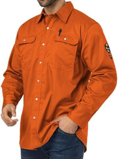 7 oz FR ARC 2-Rated Fire-Resistant Welding Shirts for Men and Women, Long-Sleeve FRC Safety Workwear