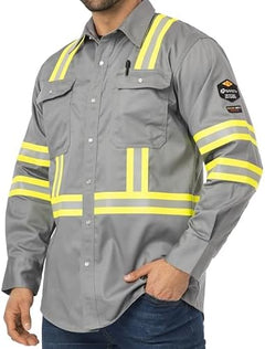 7 oz FR ARC 2-Rated Fire-Resistant Welding Shirts for Men and Women, Long-Sleeve FRC Safety Workwear