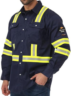 7 oz FR ARC 2-Rated Fire-Resistant Welding Shirts for Men and Women, Long-Sleeve FRC Safety Workwear
