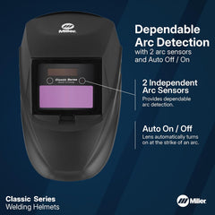 Classic Series Welding Helmet, Clearlight™, Shade 8-13, Vsi Black | TIG/MIG; Variable Shade 8-13; HD Optics; Comfortable Headgear