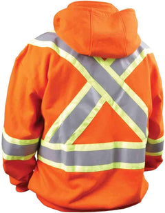 Black Stallion JF1332 Full-Zip Hooded Sweatshirt - 12 oz Flame- and Abrasion-Resistant Cotton Fleece with Removable Hood (Orange)