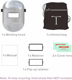 Flip-Up Chopped Fiberglass Sugar-Scoop Welding Helmet, Medium Cut Top & Bottom, Pipeline Welding Hood