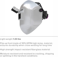Flip-Up Chopped Fiberglass Sugar-Scoop Welding Helmet, Medium Cut Top & Bottom, Pipeline Welding Hood