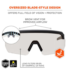 Skullerz Aegir Safety Glasses, ANSI Z87.1+