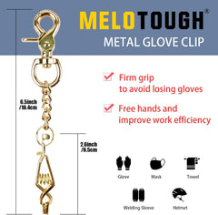 MELOTOUGH Heavy-Duty Metal Glove Clip
