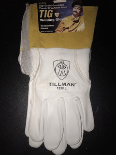 Tillman 1338M Goatskin TIG Welding Gloves - White, Medium
