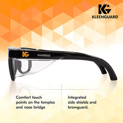 Kleenguard™ V30 Maverick™ Safety Glasses (56567) - Clear Anti-Fog Lenses with KleenVision™ Coating, Sleek Black Frame, Carrying Case Included, Unisex Eyewear