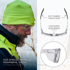Ergodyne Skullerz SIXTEN Safety Glasses with Side Shields – Anti-Fog & Anti-Scratch Lenses, ANSI Z87.1 Certified, Includes Protective Microfiber Bag