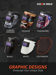 Lightweight Auto-Darkening Welding Helmet with Flip-Up Lens – Shade 4/9-13, Black