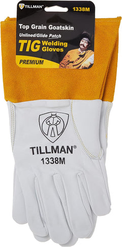 Tillman 1338M Goatskin TIG Welding Gloves - White, Medium