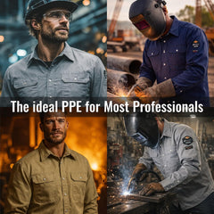 7 oz FR ARC 2-Rated Fire-Resistant Welding Shirts for Men and Women, Long-Sleeve FRC Safety Workwear