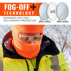 Ergodyne Skullerz SIXTEN Safety Glasses with Side Shields – Anti-Fog & Anti-Scratch Lenses, ANSI Z87.1 Certified, Includes Protective Microfiber Bag