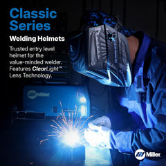 Classic Series Welding Helmet, Clearlight™, Shade 8-13, Vsi Black | TIG/MIG; Variable Shade 8-13; HD Optics; Comfortable Headgear